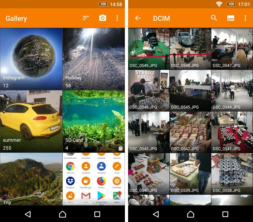 galerías de fotos para Android