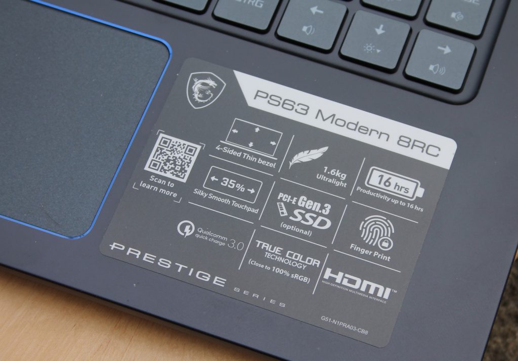 MSI PS63 Modern 8RC